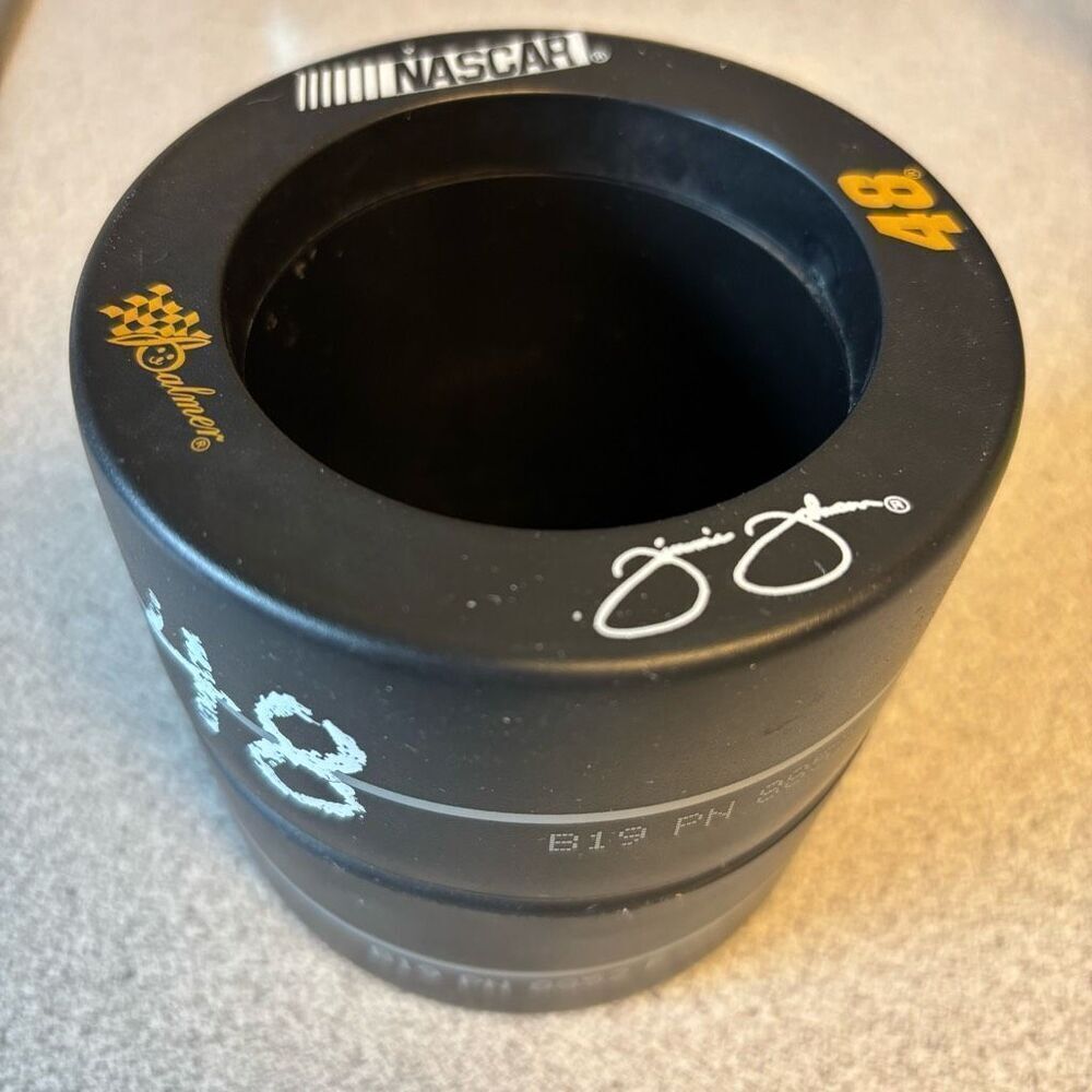 NASCAR Jimmie Johnson 48 Racing Tire Shaped Can Holder Koozie
